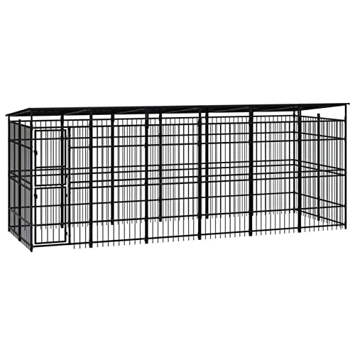 ShGaxin Hundehütte für den Außenbereich mit Stahldach 11,06 m Laufstall für Hunde, Laufstall für Hunde, Welpen, Laufstall, Hundegehege – 3097969 von ShGaxin