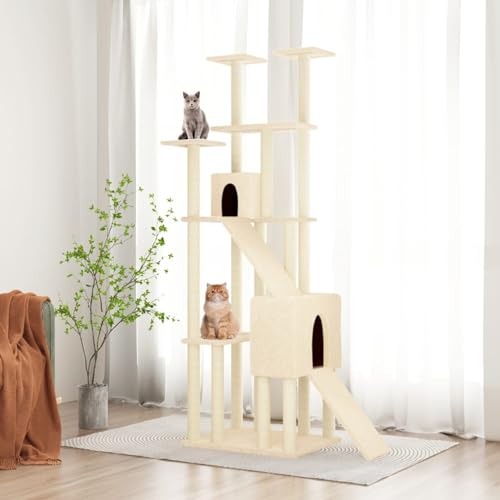 ShGaxin Kratzbaum mit Sisal-Kratzsäulen Creme 190 cm, Katzenkratzbaum, Katzenmöbel, Kratztonne Für Katzen, Aktivitätskratzbäume, Katzen Zubehör ShGaxin Kratzbaum mit Sisal-Kratzsäulen Creme 190 cm, Katzenkratzbaum, Katzenmöbel, Kratztonne Für Katzen, Aktivitätskratzbäume, Katzen Zubehör von ShGaxin