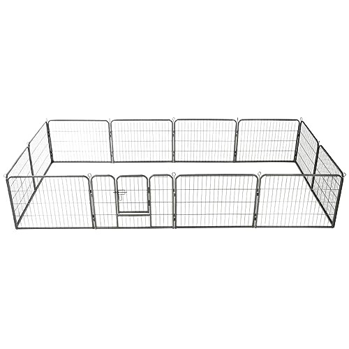 ShGaxin Laufstall für Hunde, 12 Paneele aus Stahl, Käfig für Hunde, Laufstall, Laufstall für Hunde, Welpen, Metallzaun, 80 x 60 cm, Schwarz ShGaxin Laufstall für Hunde, 12 Paneele aus Stahl, Käfig für Hunde, Laufstall, Laufstall für Hunde, Welpen, Metallzaun, 80 x 60 cm, Schwarz von ShGaxin
