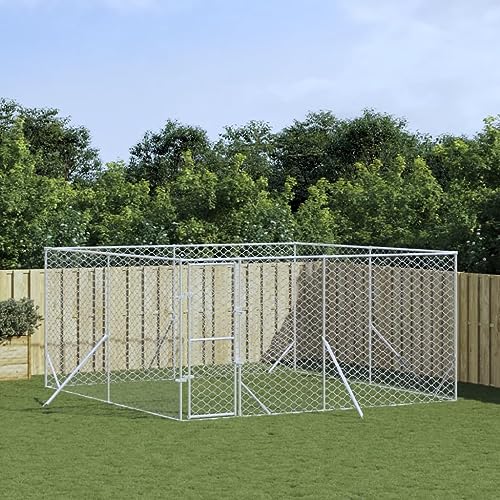 ShGaxin Laufstall für den Außenbereich, verzinkter Stahl, silberfarben, 4 x 4 x 2 m, Laufstall für Hunde, Welpen, Laufstall, Hundegehege ShGaxin Laufstall für den Außenbereich, verzinkter Stahl, silberfarben, 4 x 4 x 2 m, Laufstall für Hunde, Welpen, Laufstall, Hundegehege von ShGaxin