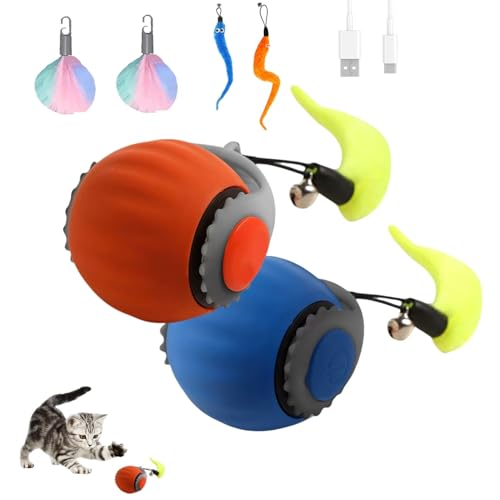 Shabeli Speedy Tail 2.0 Katzenspielzeug, 2025 Neues Speedy Tail Katzenspielzeug, interaktives Katzenspielzeug für Indoor-Katzen, interaktives Katzenspielzeug für Indoor-Katzen, mit Ersatzschwanz, 2 von Shabeli