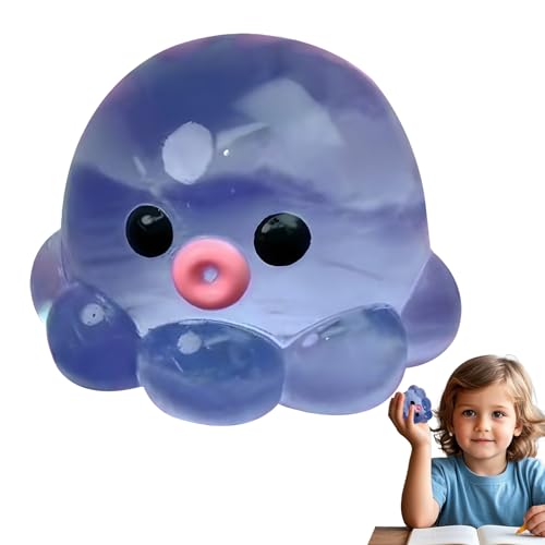 Octopus Squeeze Toy, Clear Crystal Octopus Hand Entspannungsspielzeug, unterhaltsames sensorisches Stress Relief Spielzeug, für Kinder Erwachsene von Shaersu