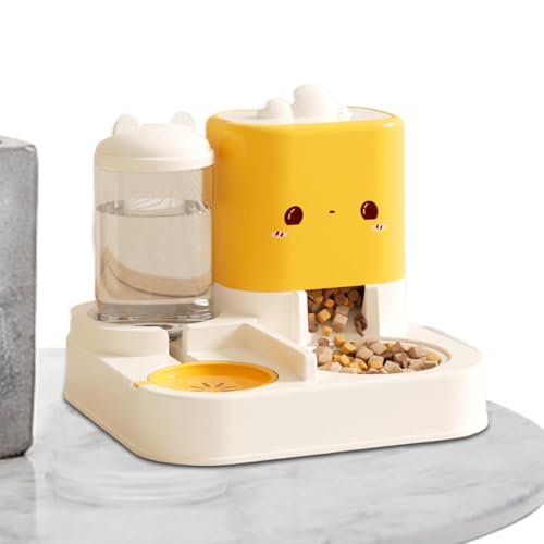 Shaersu Auto Cat Feeder | Tierfutter- und Wasserspender | Automatische Katzenbewässerung für kleine Haustiere im Innenbereich, auslaufsicherer Futterspender für Trockenfutter von Shaersu