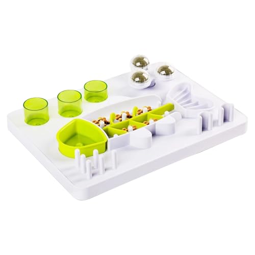 Shaersu Futternapf für Hunde, Design, Hundenapf zum Verlangsamen des Essens, mit 3 rotierenden Katzenminze-Bällen, Rutschfester Boden, Leckerli-Spielzeug für Welpen, Kätzchen, Katzen, Langeweile von Shaersu