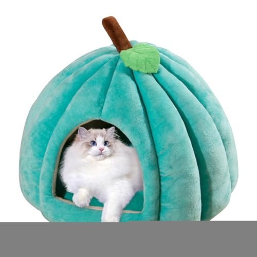 Shaersu Halloween-Katzenhaus für den Innenbereich, Katzennisthaus, Kürbisförmige Betten für kleine Hunde, Nest, Haustier, Kätzchen, Halloween-Höhle, Geschlossenes thermisches Haustierhaus, von Shaersu