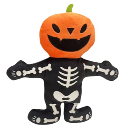 Shaersu Hundespielzeug für Halloween | Kürbis Skelett Kauspielzeug Für Hunde | Weiches Interaktives Plüsch Für Drinnen Draußen Reise Garten Autofahrt Halloween von Shaersu
