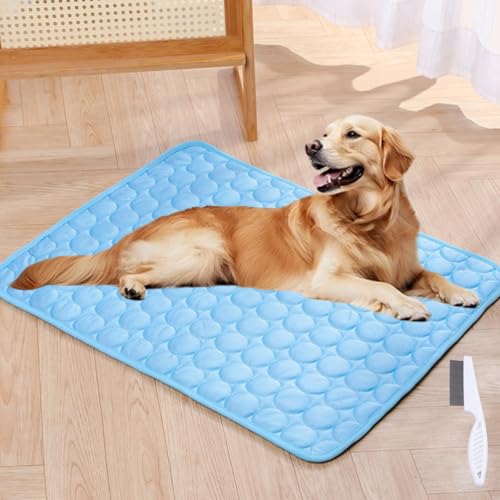 Shafaja Nordseepfote Kühlmatte, Kühlmatte Für Den Sommer, Waschbare Matte Für Hunde/Katzen, Selbstkühlende Decke Hund, Wasserdicht, Langlebig (Blue, M(62 * 50cm)) von Shafaja
