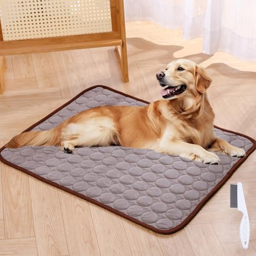 Shafaja Nordseepfote Kühlmatte, Kühlmatte Für Den Sommer, Waschbare Matte Für Hunde/Katzen, Selbstkühlende Decke Hund, Wasserdicht, Langlebig (Brown, M(62 * 50cm)) von Shafaja
