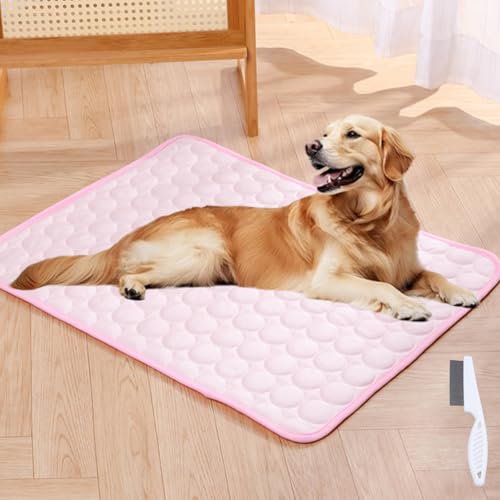 Shafaja Nordseepfote Kühlmatte, Kühlmatte Für Den Sommer, Waschbare Matte Für Hunde/Katzen, Selbstkühlende Decke Hund, Wasserdicht, Langlebig (Pink, S(50 * 40cm)) von Shafaja