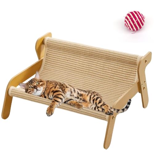 The Claw Lounge, 2-in-1 Cat Scratch Pad and Lounger, Cat Sisal Lounge Chairs, Pet Beds for Indoor Cats, Wear-Resistant Scratching Pad Chair, Claw Trimming and Comfort Rocking Cats Scratcher (A) von Shafaja