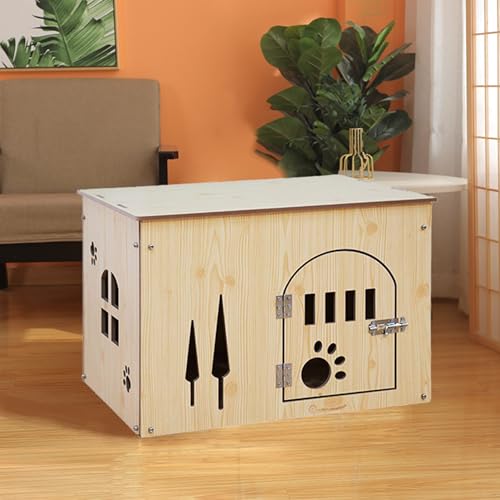 Shakub Hundehütte aus Holz mit Lüftungsöffnungen und Dach – Hundehaus Indoor, Schlafhaus Haustierhaus für Katzen, Welpen und Hunde, MDF-Platte, 59 x 42 x 40 cm Shakub Hundehütte aus Holz mit Lüftungsöffnungen und Dach – Hundehaus Indoor, Schlafhaus Haustierhaus für Katzen, Welpen und Hunde, MDF-Platte, 59 x 42 x 40 cm von Shakub