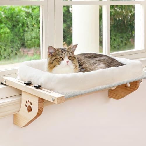 Shakub Katzen Hängematte Fenster – Katzenbett Fensterliege mit Stoff & Wendbarem Kissen – Hängematte Katze bis 20kg, Aufstellbar oder zum Aufhängen, Katzenliege Fenster für Sommer & Winter,55x39cm Shakub Katzen Hängematte Fenster – Katzenbett Fensterliege mit Stoff & Wendbarem Kissen – Hängematte Katze bis 20kg, Aufstellbar oder zum Aufhängen, Katzenliege Fenster für Sommer & Winter,55x39cm von Shakub