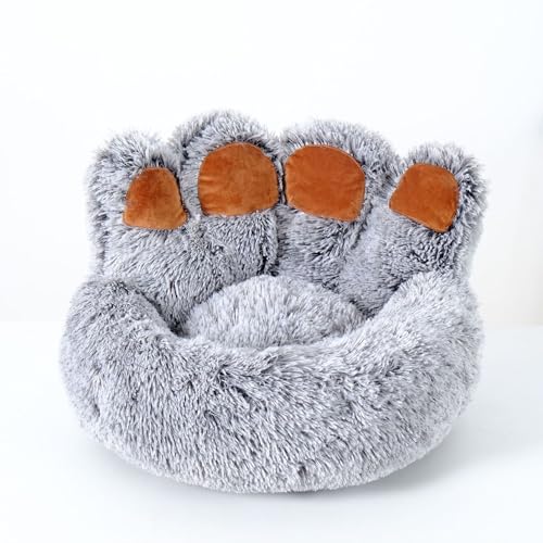 Shakub Katzenbett Flauschig - Ø 70 cm Donut Kissen,Kuscheliges Rundes Katzenschlafplatz, Waschbares Haustierbett für Katzen & Kleine Hunde, Grau(Grau, Ø70) von Shakub