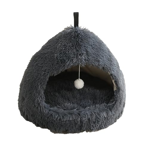 Shakub Katzenbett Katzenhöhle 58 x 58 x 47cm,Flauschiges Katzenhaus mit hängendem Spielzeug,Katzen Bettchen Waschbar,Katzenhaus Hundehöhle für Katzen und kleine Hunde Schlafen(dunkelgrau, 58x58x47cm) Shakub Katzenbett Katzenhöhle 58 x 58 x 47cm,Flauschiges Katzenhaus mit hängendem Spielzeug,Katzen Bettchen Waschbar,Katzenhaus Hundehöhle für Katzen und kleine Hunde Schlafen(dunkelgrau, 58x58x47cm) von Shakub