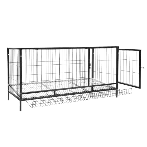 Hühnerstall 120x58x62cm, Robustes Außengehege für Garten, Hühnergehege mit Automatischer Eiersammlung, Hühnerhaus Stahlrahmen, Geflügelstall Freigehege mit Schloss für Hühner Kleintiere von Shalmidor