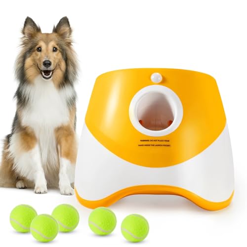 Automatischer Hundeballwerfer, Hundeball-Wurfmaschine, Haustier-Ballwerfer, Ballwurfmaschine, interaktives Spielzeug, automatisches Servieren (Color : Orange) von Shamdrea
