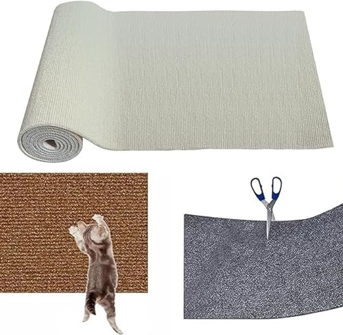 Selbstklebender Katzenkratzer, schneidbarer Sofaschutz, DIY, 40 x 200 cm, Katzenkratzmatte, Teppichunterlage, einfach zu verwenden for Kratzbäume, Möbel, Wände (Color : White) von Shamdrea