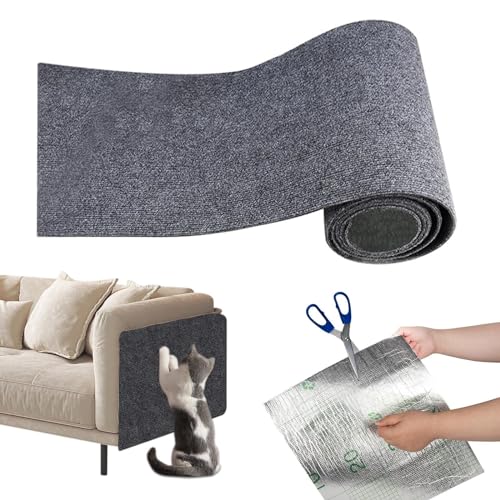 Sofa-Schutz, DIY Katzenkratzmatte, Katzenkratzer, schneidbar, selbstklebend, verschleißfest, Katzenwandkratzer, Teppichunterlage, einfach zu bedienen (Color : Gray) von Shamdrea