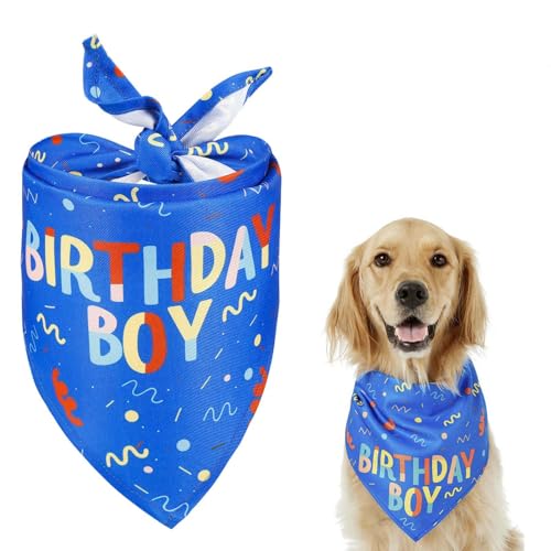 ShanBye Hundebandana, Mittelgroß Hund, Blau, Geblümt, Polyester, Bandana, Hundehalstuch, Geburtstag, 40, 32 cm, Unisex, Maschinenwäsche, 1 Stück von ShanBye