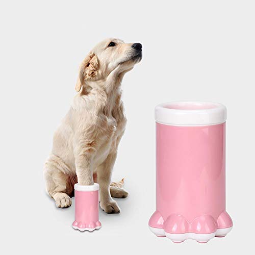 Shanbor Praktischer Hundepfotenreiniger, Haustierreinigerbecher, Rutschfester Welpe für Katzen, Hunde, Haustiere(Pink) von Cerlingwee