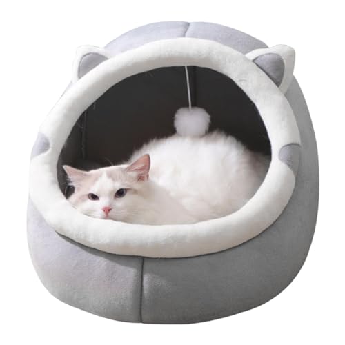 Katzenbett Höhle, Katzenhöhle Waschbar,Katzenhöhle Für Den Innenbereich, Katzenhöhle Katzen Haus, Schlafhaus Mit Abnehmbarem Nestpolster Und Fellballspielzeug Für Katzen Für Flur, Garten Katzenbett Höhle, Katzenhöhle Waschbar,Katzenhöhle Für Den Innenbereich, Katzenhöhle Katzen Haus, Schlafhaus Mit Abnehmbarem Nestpolster Und Fellballspielzeug Für Katzen Für Flur, Garten von Shannan