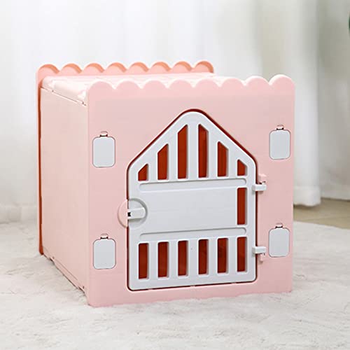 Belüftetes Katzenhaus, Einfach zu Montierendes Privates Haustierhaus aus Kunststoff für Haustiere (Rosa) von Shanrya