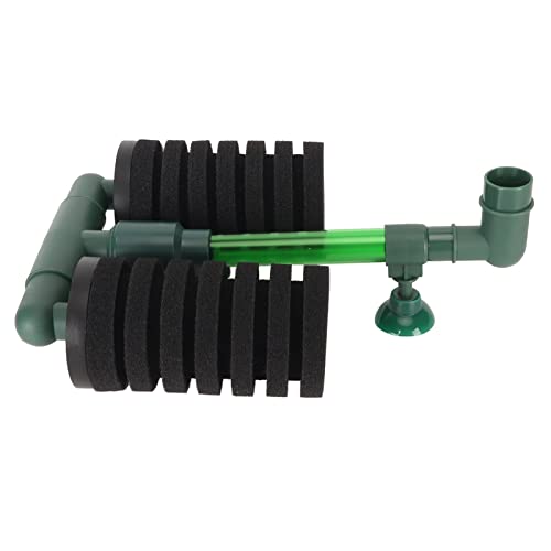Dualer Bio-Schwammfilter, Starker Saugnapf, Geräuschloses Teleskoprohr, Zyklische Filtration, Aquarium-Schwammfilter für Aquarien (QS 100A) von Shanrya