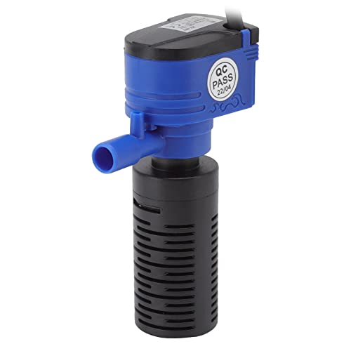 Eingebauter Aquariumfilter, Abnehmbare ABS-Schale, Kleiner Aquariumfilter, Sauerstoffpumpe, Saugnapf, Tauchbefestigung für Zuhause (EU-Stecker 220V) von Shanrya
