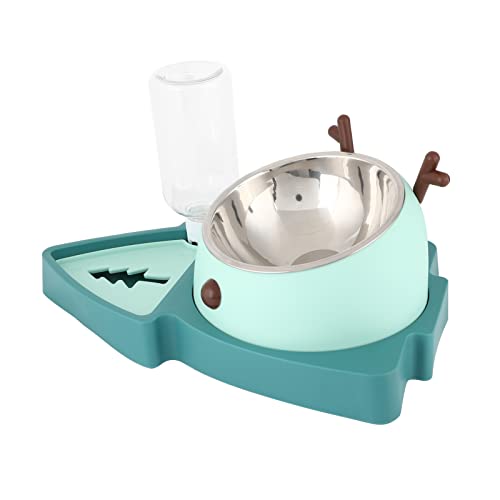 Futternäpfe, Abnehmbarer automatischer Wasserspender Futternäpfe für Haustiere kein Verschütten für kleine mittelgroße Haustiere(Achat grün) von Shanrya
