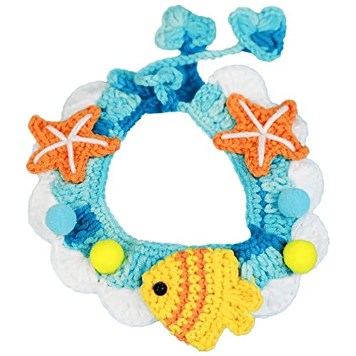 Gestricktes Katzenlätzchen, Gestrickter Haustierkragen, um die Haut Sauber und Warm zu halten. Niedliches Katzenfell für die Reise (Wasserwelt L, 30 cm) von Shanrya