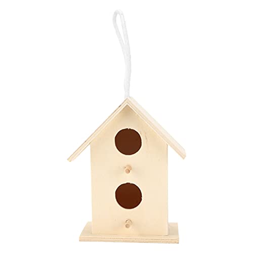 Hängendes Vogelhaus aus Holz, dekorieren Sie Ihr Haus bequem und schön. Vogelhaus aus Holz für Haus oder Garten(Doppelschicht mit zwei Löchern Nr. 2) von Shanrya