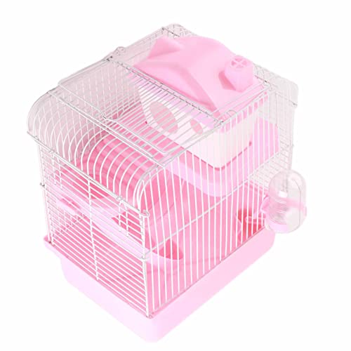 Hamsterkäfig, Hamster Lebensraum 2 Tier tragbarer großer Raum für Hamster für kleine Tiere (Rosa) von Shanrya