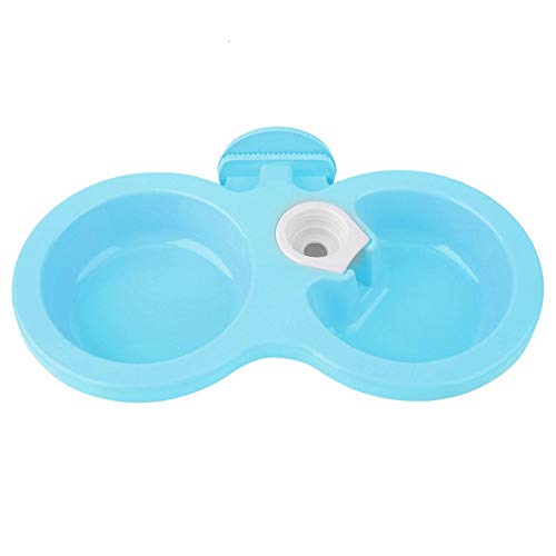 Haustier Katze Hund Welpe Doppel Schüssel Hängen Lebensmittel Wasser Feeder für Kisten Käfig Kleine Rosa Blau Grün(02) von Shanrya