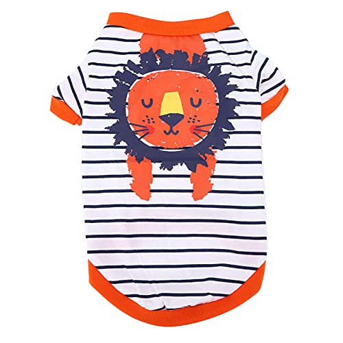 Haustier-Minischwein-Kleidung, Haustier-T-Shirt, das im Frühjahr und Herbst getragen Wird Material aus Baumwolle für den Außenbereich für kleine und mittelgroße Hunde für den(Weißer Löwe, XL) von Shanrya