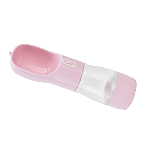 Haustier-Wasserspender, 2 in 1 Haustier-Wasserflasche für den Außenbereich auf Reisen(Rosa) von Shanrya