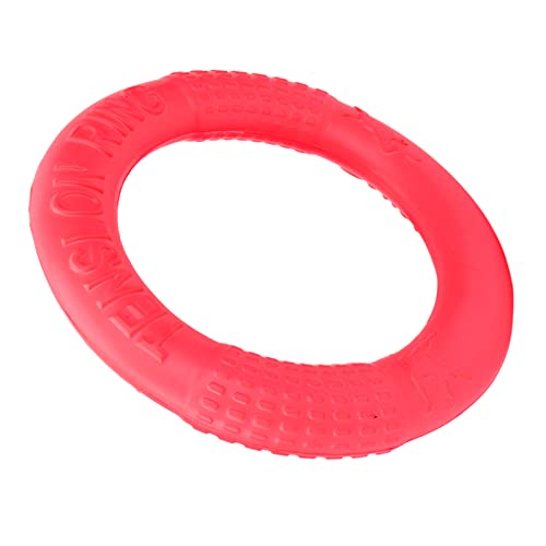 Haustier-Zugring, Heller Farbhund, Fliegender Ring, Spielzeug, Übungsspringen für den Außenbereich (Rot) von Shanrya