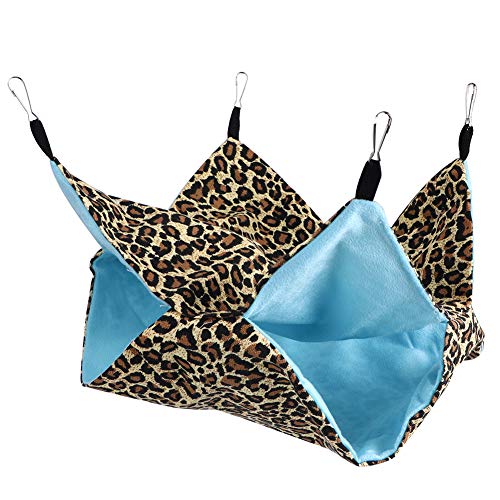 Haustier hängendes Bett, Doppelschicht Schlafsack Hamster hängendes Bett, Eichhörnchen für Hamster(Sexy leopard) von Shanrya