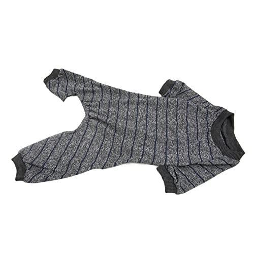 Hunde-Pyjama, Sommerlicher, Dünner, Dehnbarer Welpen-Overall in Grau mit Gerippten Bündchen, 4-beiniger Haustier-Hunde-Pyjama für den Innenbereich (XL) von Shanrya