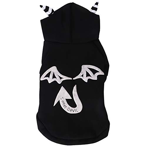 Hundekleidung, Hund Luminous Coat, Luminous Polyester Devil Black für Dog Puppy Pet Cat(S) von Shanrya