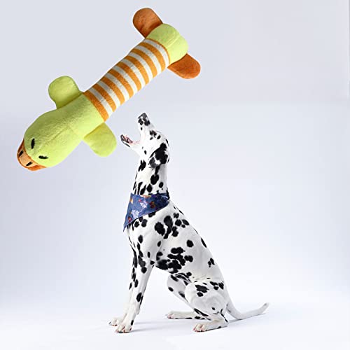 Hundeplüschspielzeug, Gestreiftes Tierzähneknirschen, Bissfester Hund, Quietschendes Plüschspielzeug, Lindert Angstzustände, Sauber für Katzen für den Außenbereich (Ente) von Shanrya