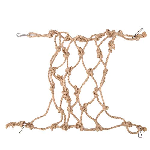 Ichiias Vogel Spielzeug Hanfseil Papageien Kletternetz Hängendes Seilnetz Schaukel Spielen Strickleiter Kauspielzeug(S) von Shanrya