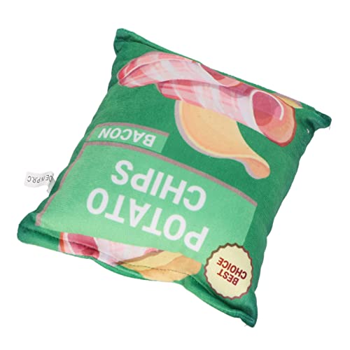 Kartoffelchips-Plüsch-Hundespielzeug, Beseitigt Langeweile, Quietschendes Hundespielzeug, Eingebaut in Rasselpapier, Weich, Sicher für zu Hause (Lammbrötchen grün) von Shanrya