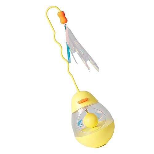 Katzen-Teaser-Stick-Spielzeug, Lustiger, Sicherer Katzen-Teaser-Ball in Entenform für die Tierhandlung (Gelb) von Shanrya