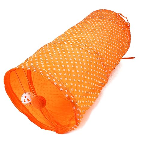 Shanrya Katzen-Tunnel-Spielzeug, Punktmuster, Kätzchen-Röhrenspielzeug, Lindert Langeweile, Tragbares, Faltbares Welpen-Innenspielzeug (Orange) von Shanrya