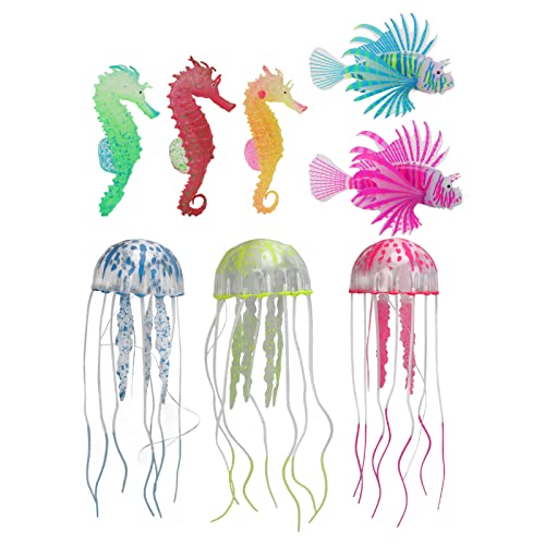 Leuchtende Aquarium-Dekoration, Aquarium-Deko-Set Silikon-Nylon-Seil bunt für Aquarium Leuchtende Aquarium-Dekoration, Aquarium-Deko-Set Silikon-Nylon-Seil bunt für Aquarium von Shanrya