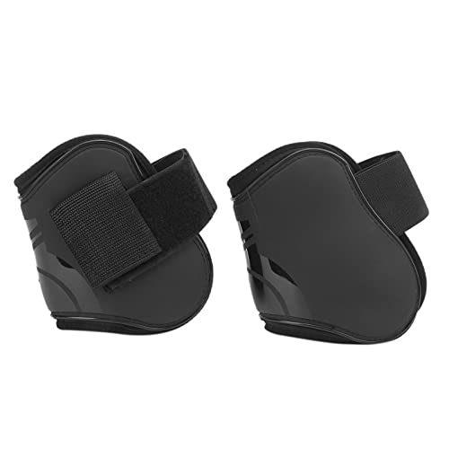 PU-Schalen-Pferde-Sehnenstiefel, verstellbare Stiefel Pferde-Sehnenstiefel Pferde-Unterstützungsstiefel für einen festen Sitz an den Beinen des Pferdes zum(Schwarz, EIN Paar extragroße Hinterbeine) von Shanrya