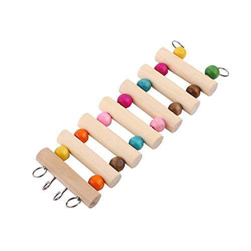Pet Ladder Bridge Schritte Klettern Schaukel Holzkäfig Spielen Spielzeug für Vogel Maus Ratte Hamster(M) von Shanrya