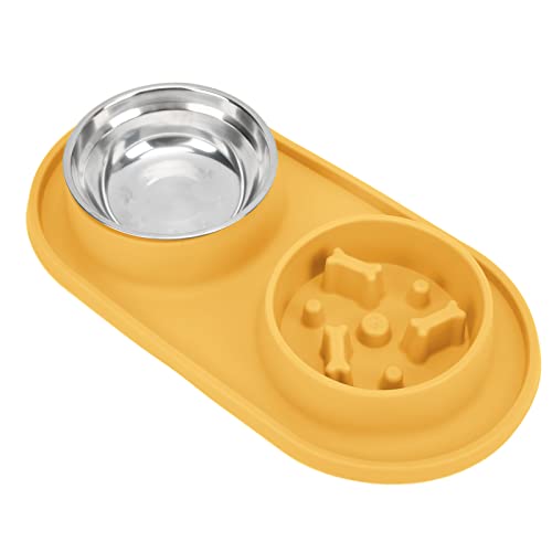 Pet Slow Food Bowl, Pet Food and Water Bowls Zusammenklappbares Anti-Rutsch-Silikon für Katzen für Hunde(#1) von Shanrya