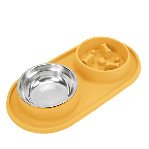 Pet Slow Food Napf, Silikon Anti-Rutsch-Tierfutter und Wassernapf für Hunde für Katzen(#1) von Shanrya