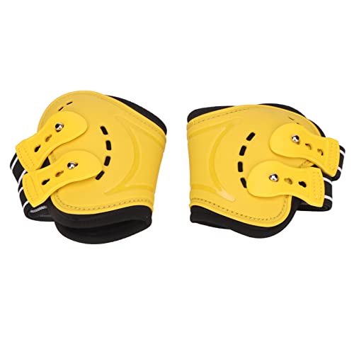 Pferde-Hinterbeinstiefel, Streichkappen für Pferde, Atmungsaktiv, Dehnbar, Leicht, Gelb, für Pferdeschutzausrüstung (L) von Shanrya
